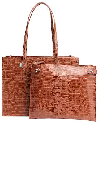 The Work Tote in Cognac Croc | Revolve Clothing (Global)