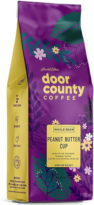 Door County Coffee Peanut Butter Cup Flavored Coffee Wholebean - 8 oz Bag - Spring & Summer Seaso... | Amazon (US)