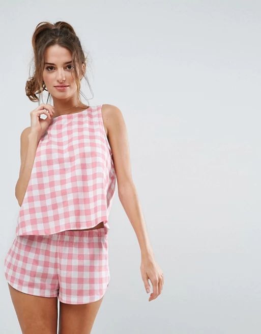 ASOS Gingham Tank & Short Pajama Set | ASOS US