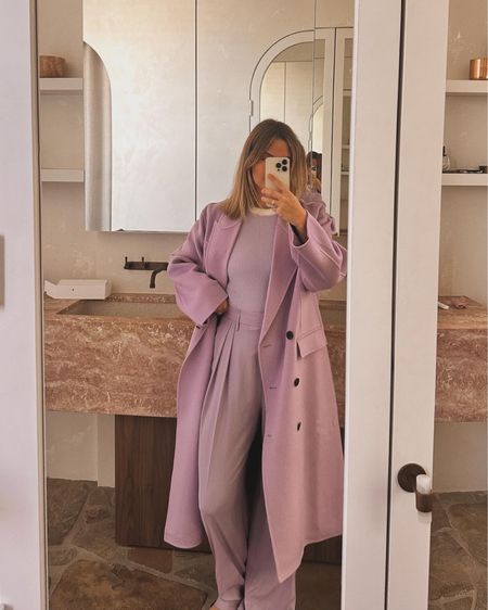 Lilac everything - lilac knit top, lilac coat and lilac pants 💜 

#LTKwinter #LTKaustralia