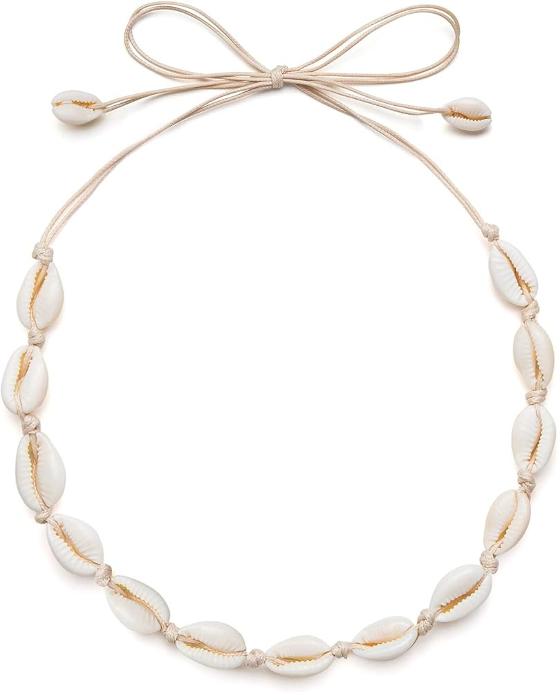 Seashell Necklace Choker for Women Summer Hawaiian Style Natural Shell Necklace | Amazon (US)