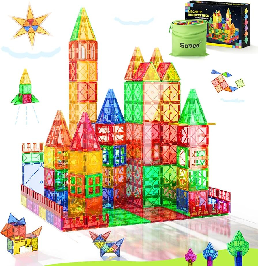 Magnet Toys for 3 Year Old Boys and Girls Magnetic Tiles Building Blocks STEM Learning Toys Monte... | Amazon (US)