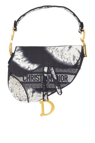 Dior Saddle Bag in Navy & White in Navy | FWRD 