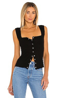 Michael Lauren Bosco Snap Front Tank in Black from Revolve.com | Revolve Clothing (Global)
