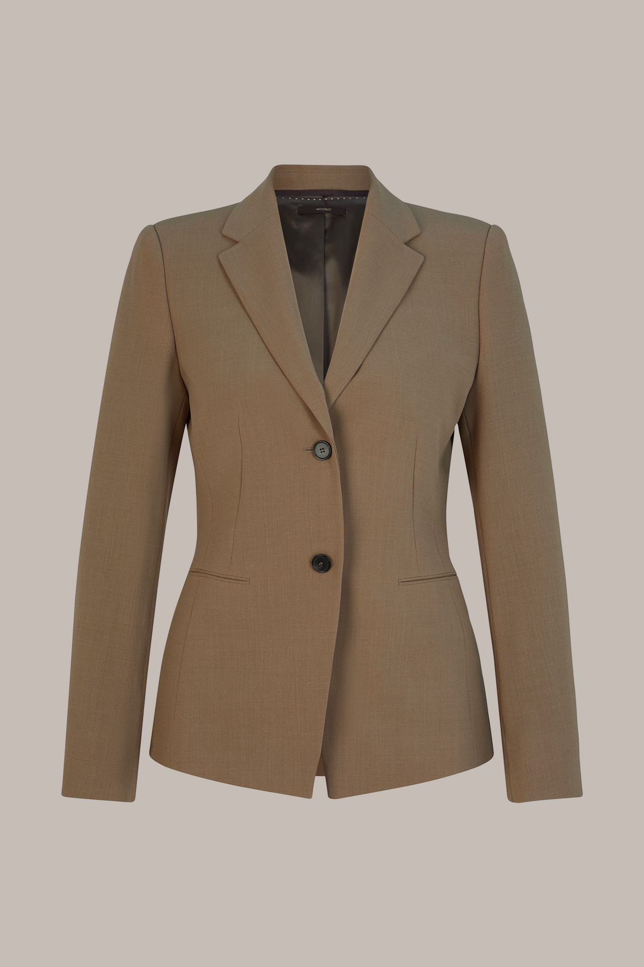 Wollcrêpe-Blazer in Dunkelbeige | windsor (DE)