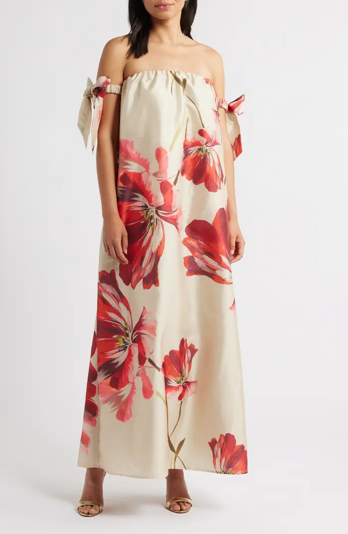Bow Off the Shoulder Maxi Dress | Nordstrom