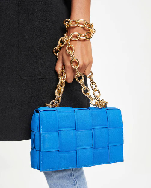 Ines Padded Suede Chain Handbag - Cobalt | VICI