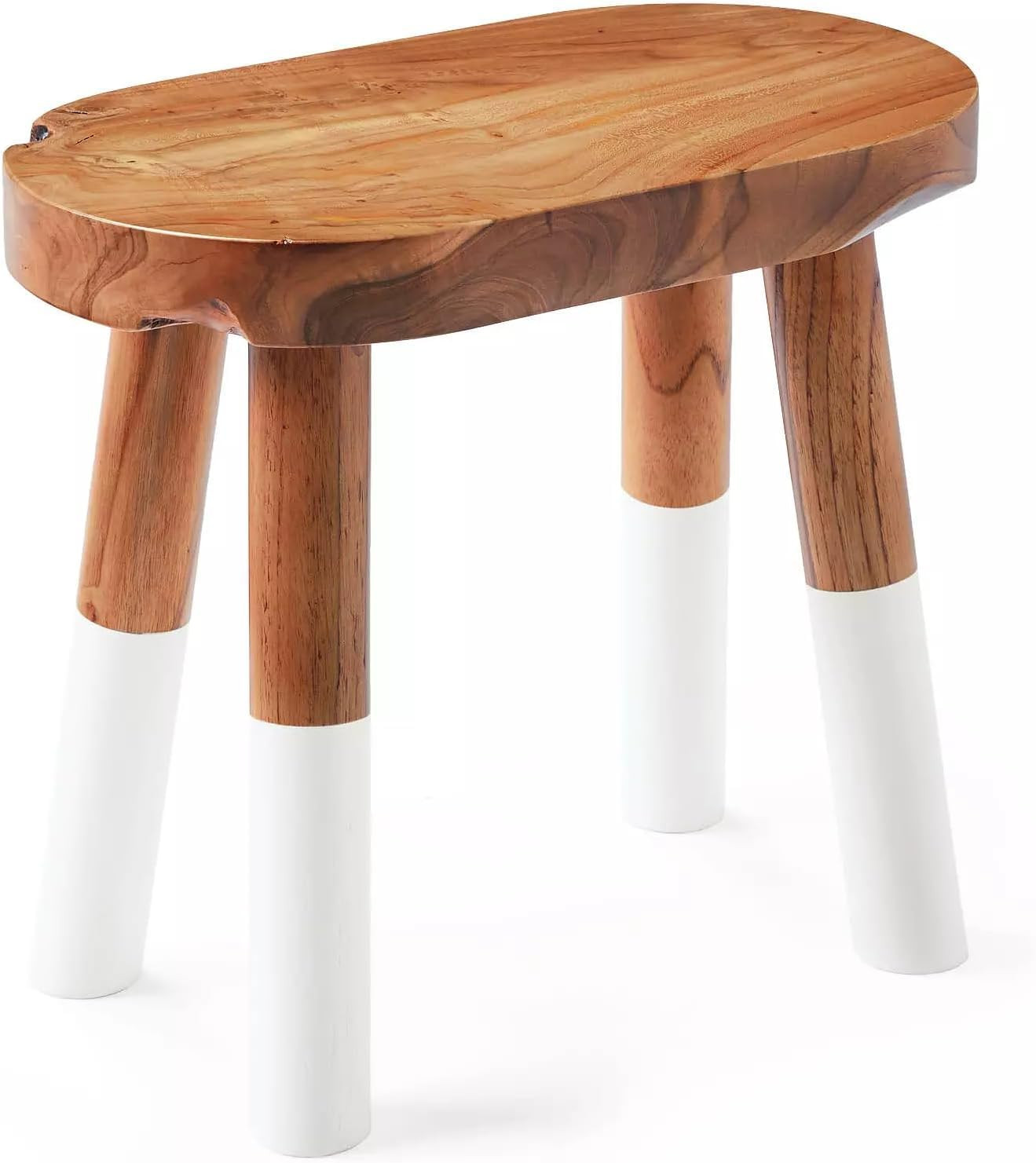 Dip-Dyed Stool Solid Teak Wood Indoor Outdoor Shower/Bath/Spa Stool Bench Handmake Teak Stool | Amazon (US)