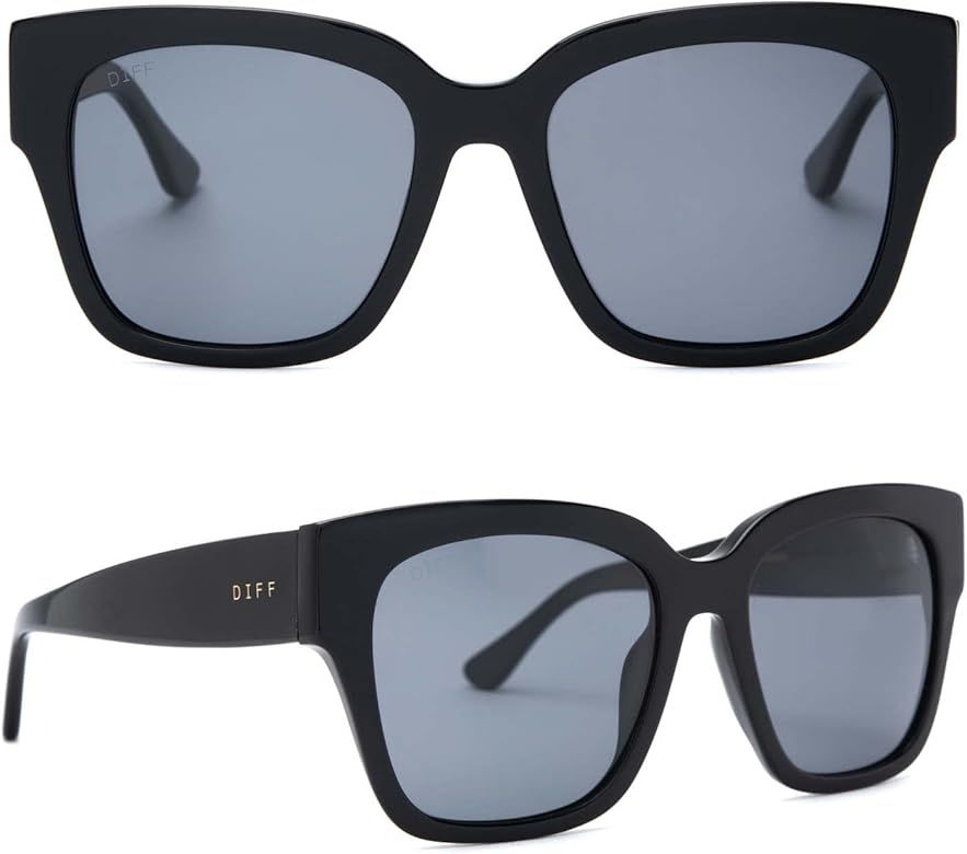 DIFF Bella II Oversized Square Sunglasses for Women 100% UVA/UVB Protection, Black Frame | Amazon (US)
