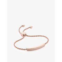 Monica Vinader Linear sterling silver and pavé diamond bracelet | Selfridges