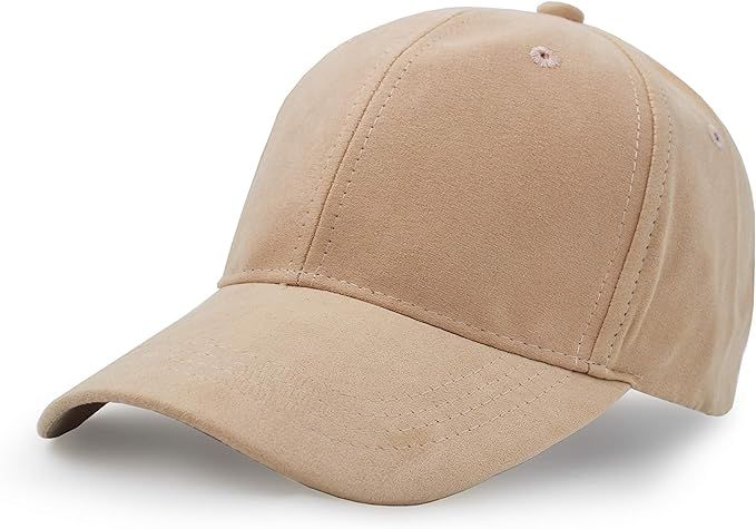 UltraKey Suede Baseball Cap, Unisex Faux Suede Leather Classic Adjustable Plain Hat Baseball Cap | Amazon (US)