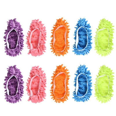 Unique Bargains Washable Microfiber Floor Cleaning Chenille Shoes Cover Mop Slippers 20 Pcs | Target