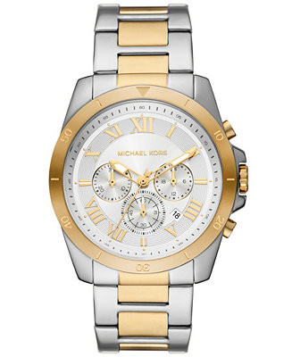 Michael Kors Men's Alek Chronograph Two-Tone Stainless Steel Watch 44mm - Macy's | Macy's