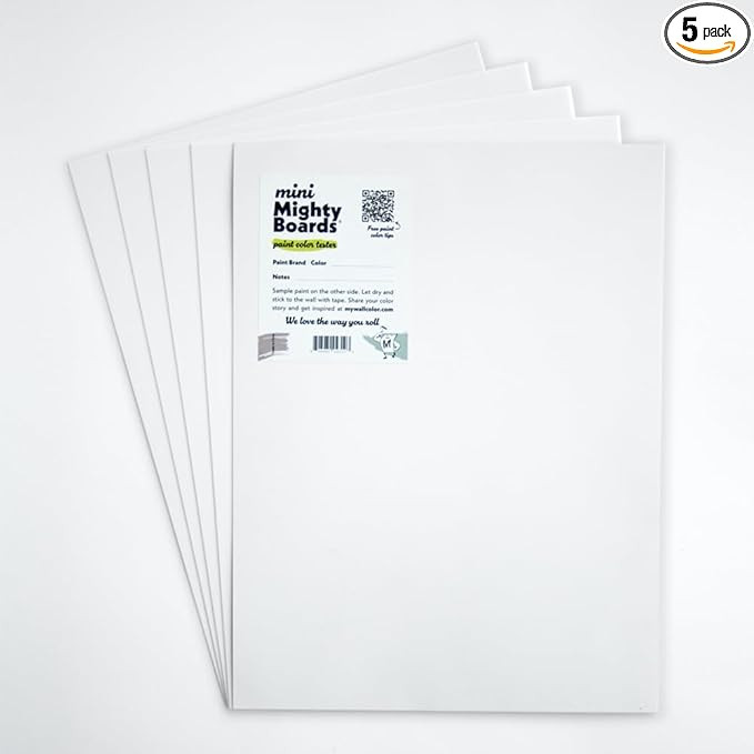 Mighty Board Minis Polystyrene Paint Color Test Panels, 12" x 9", Set of 5, White | Amazon (US)