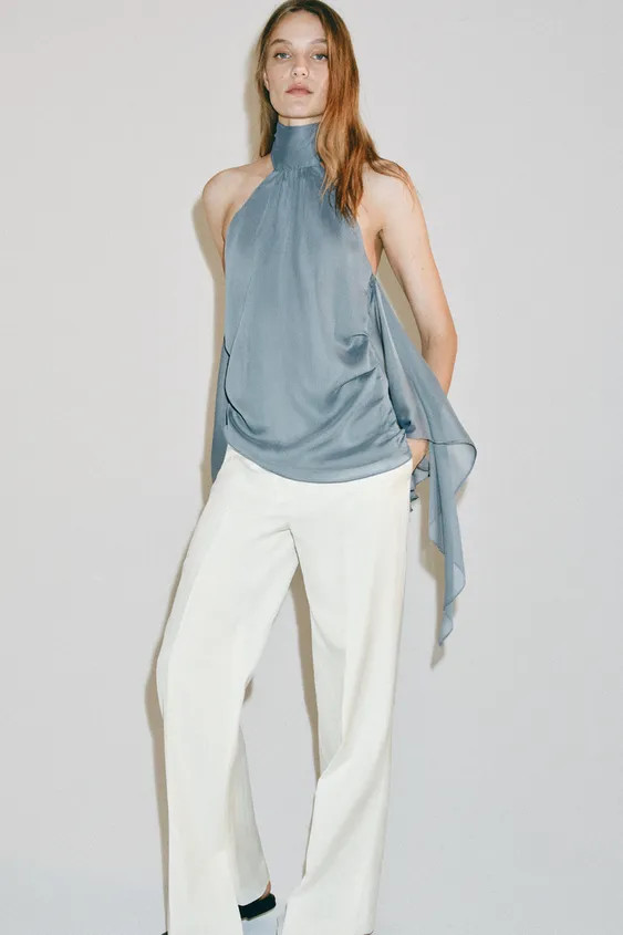 ASYMMETRISCHES NECKHOLDER-TOP ZW COLLECTION | Zara US