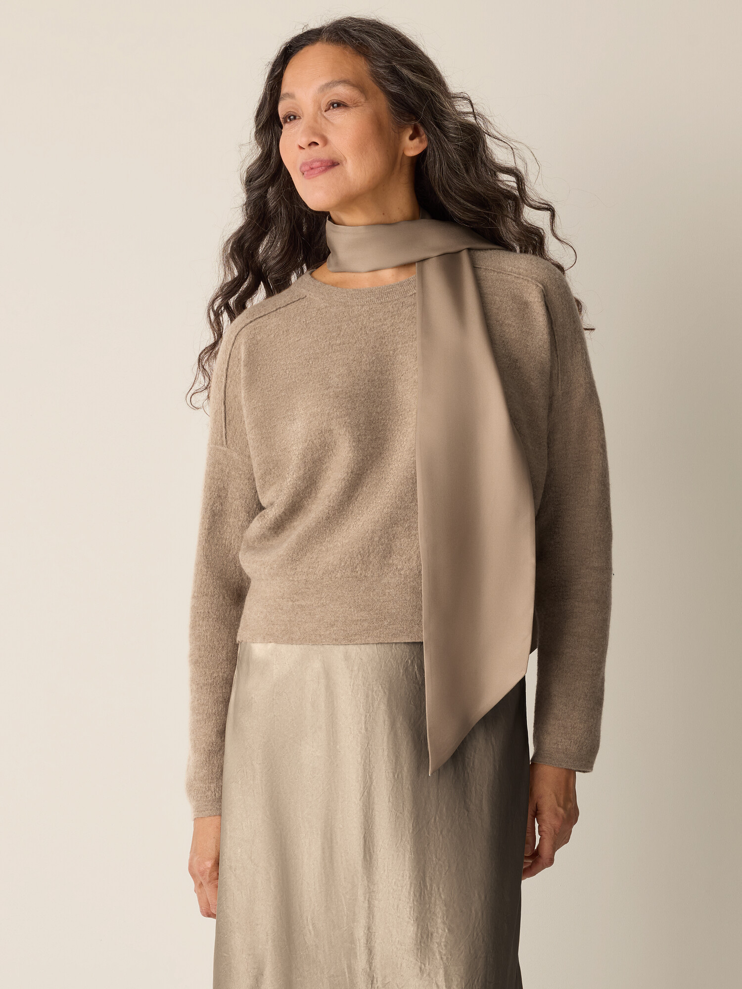 Silk Twill Double Tie Scarf | Eileen Fisher