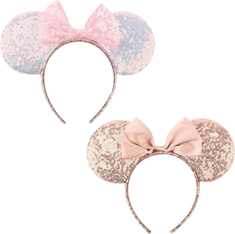 DRESHOW Mouse Ears Bow Headbands Glitter Party Decoration Cosplay Costume for Girls & Women | Amazon (US)