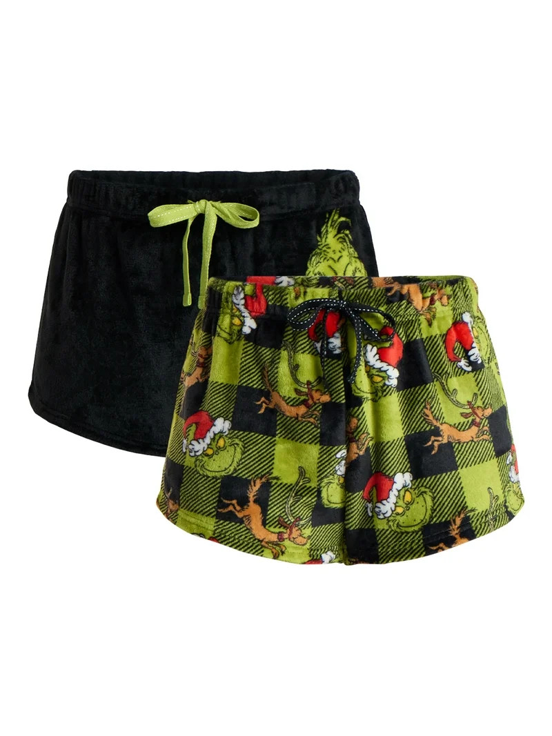 Dr. Seuss The Grinch Women's Plush Sleep Shorts, 2-Pack, Sizes XS-3X | Walmart (US)