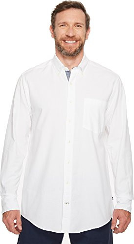 Nautica Men's Big-Tall Long Sleeve Button Down Solid Oxford Shirt Shirt, -bright white, 2XLT Tall | Amazon (US)