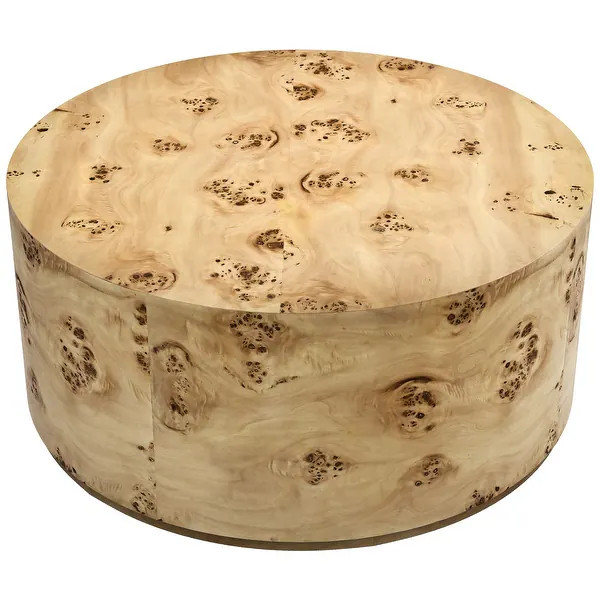 Modern Round Tree Burls Wood Coffee Table - Round - Wood | Bed Bath & Beyond