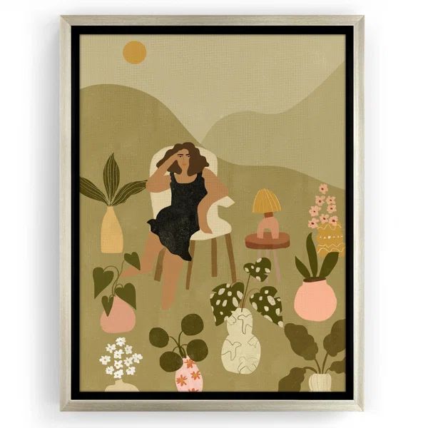 Surrounded With Plants By Alja Horvat Modern Wall Art Decor - Floating Canvas Frame | Wayfair North America