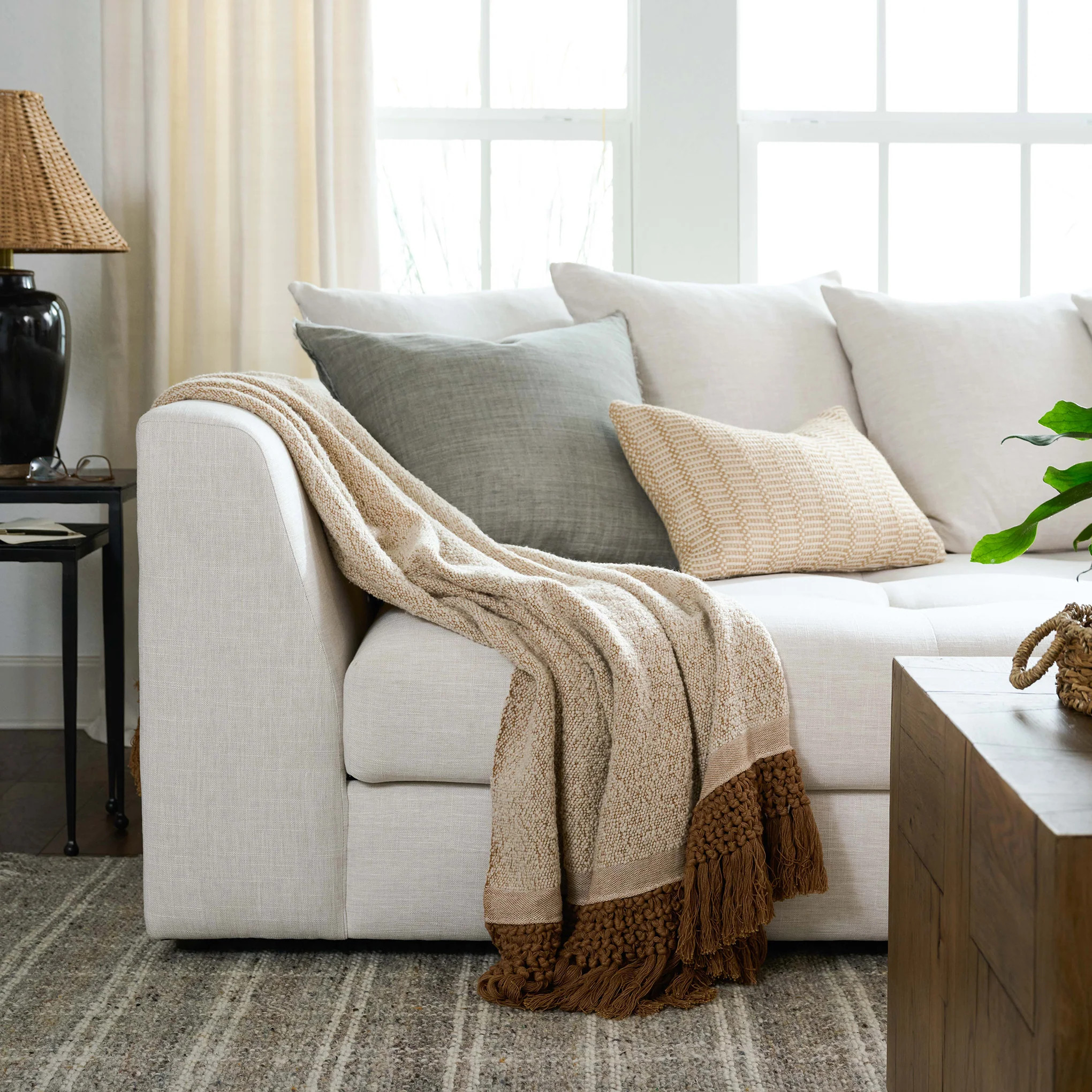 Adobe Essential Tassel Throw | Magnolia