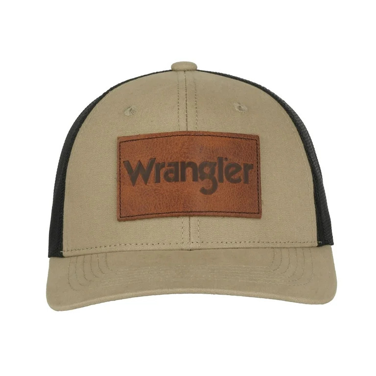 Wrangler Licensed Hat - Adult Men's Structured Meshback Debossed Leather Patch Modern Trucker Cap | Walmart (US)