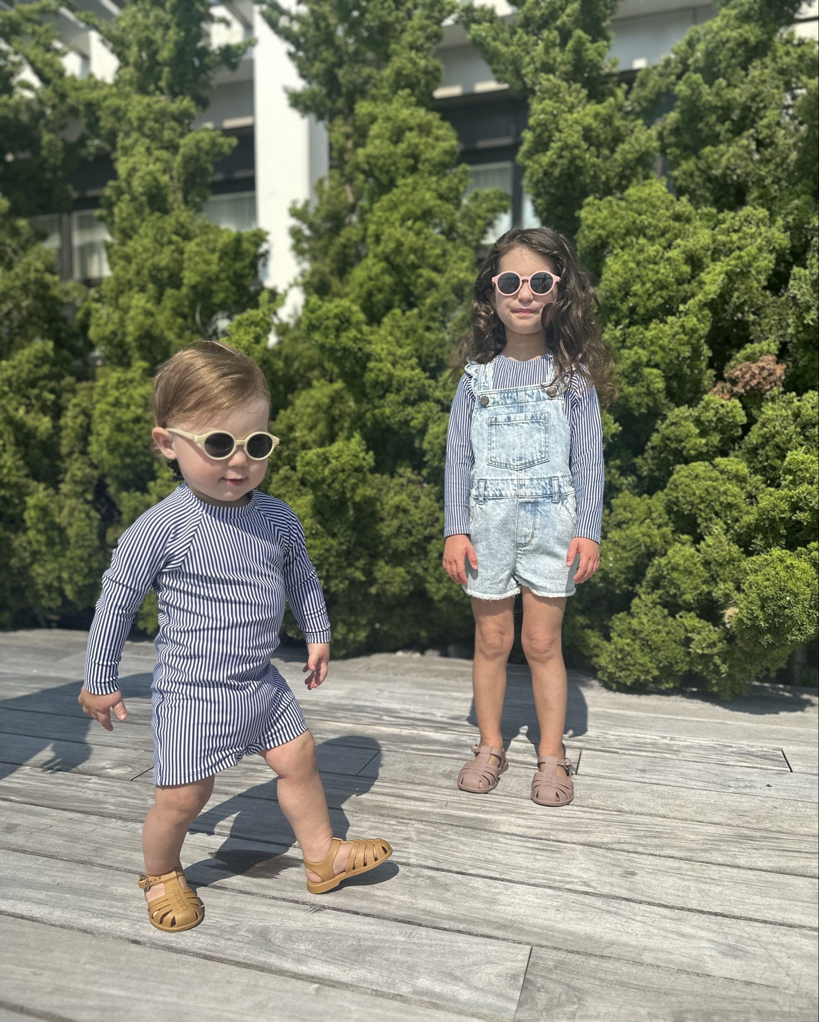 Matching besties 🩷🩵
Love these matching rashguards. They look adorable, minimize the need for sunblock and last for the season(s). Caleb’s sunnies and shoes were a hand me down from his sister. Love a great recycled look. 

#LTKBaby #LTKKids #LTKFamily