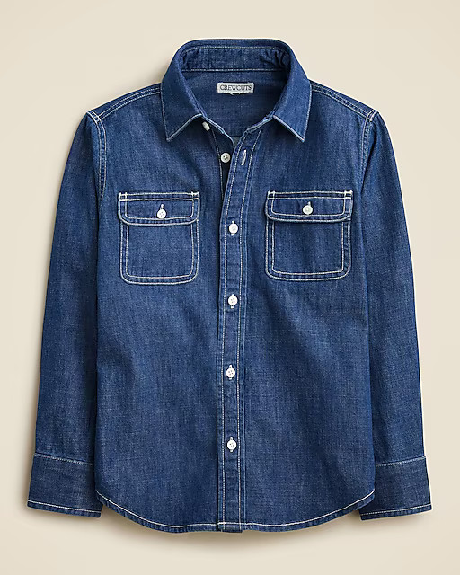 Kids' denim twill workshirt | J. Crew US