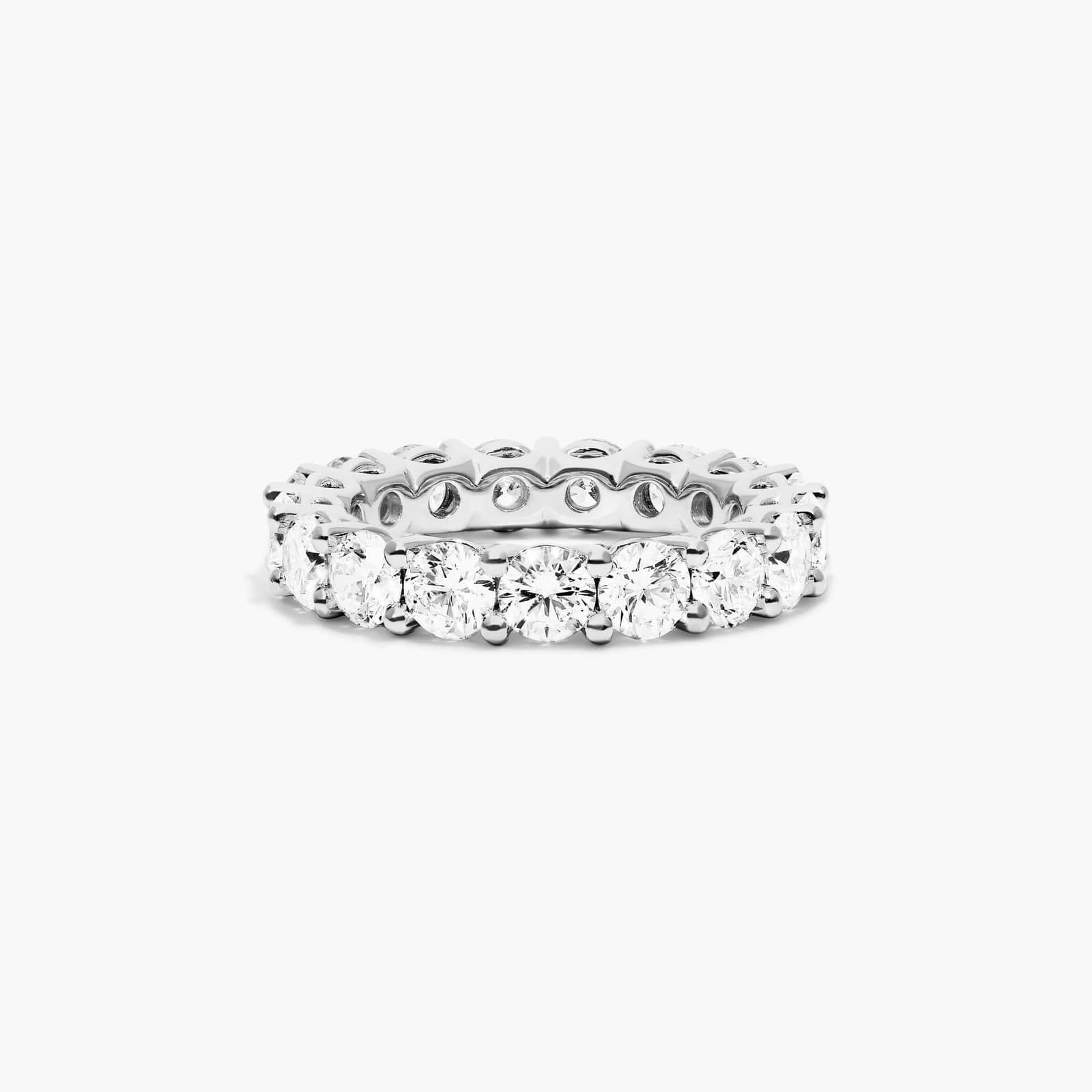 14K White Gold low dome Basket Lab-Created Diamond Eternity Ring (2 CTW F-G / VS2-SI1) | JamesAllen