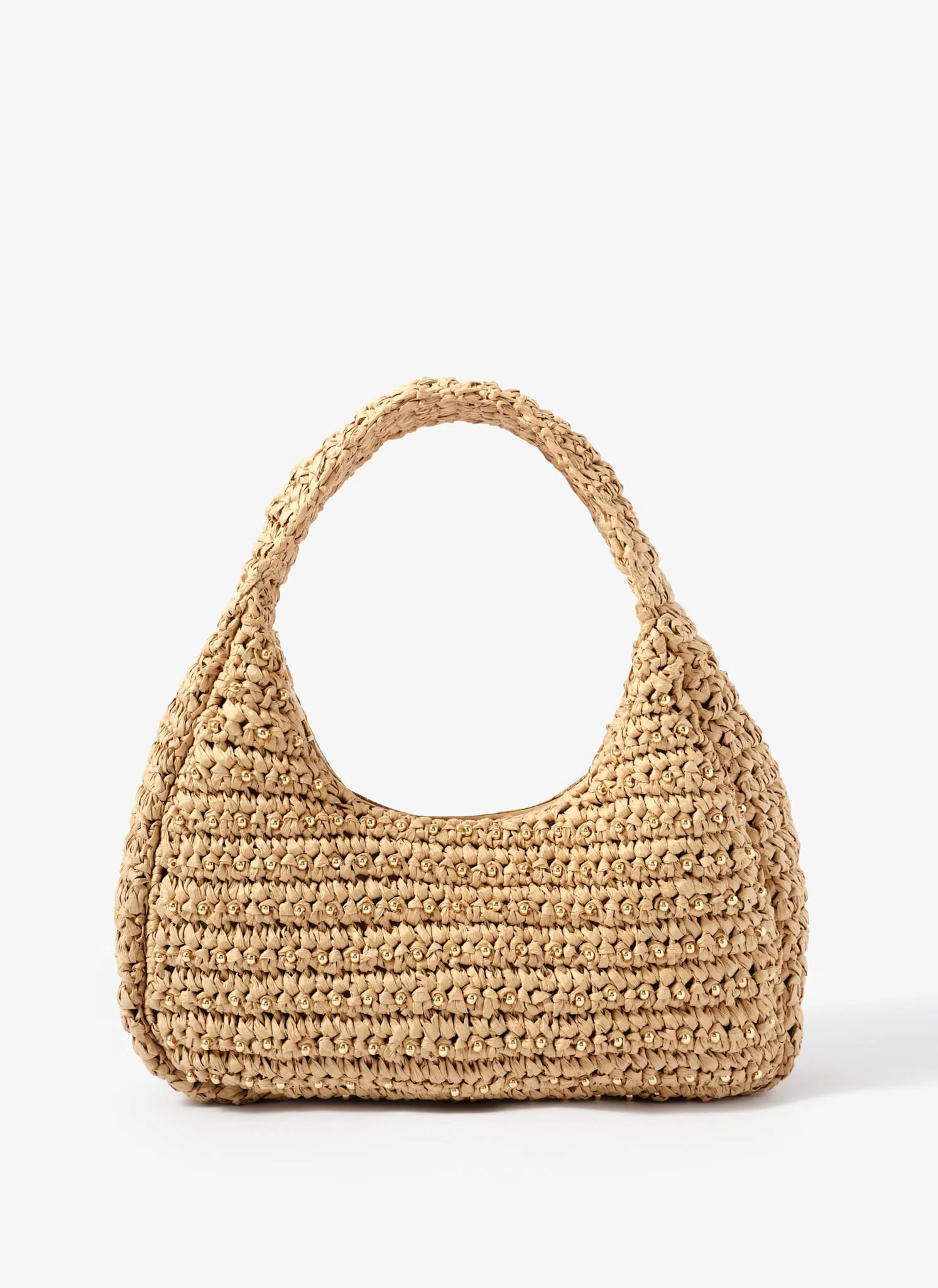Winnie Neutral Woven Beaded Bag | Mint Velvet