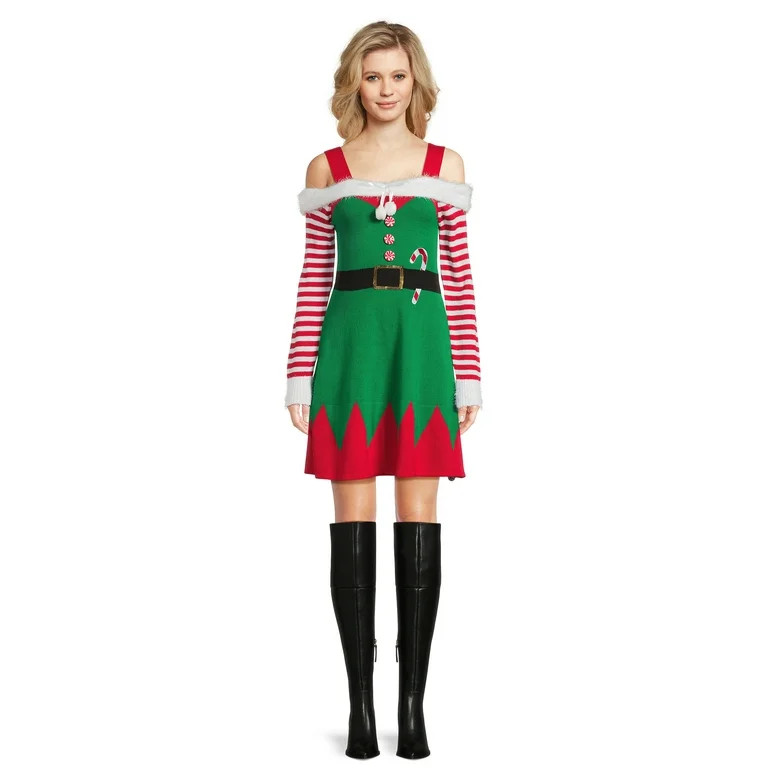 Derek Heart Women's Juniors Christmas Elf Dress - Walmart.com | Walmart (US)