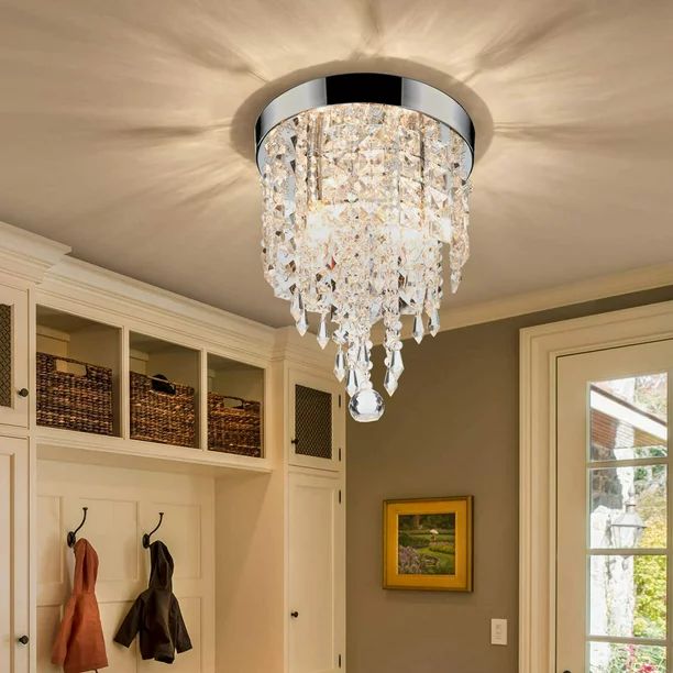 2-Light 8in. Crystal Chandelier Ceiling Light Fixture for Bedroom Living Room More | Walmart (US)