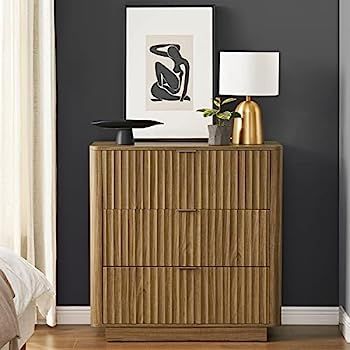 Mopio Brooklyn Mid-Century Modern Dresser, Fluted Panel with Sleek Curved Profile with Aluminum H... | Amazon (US)