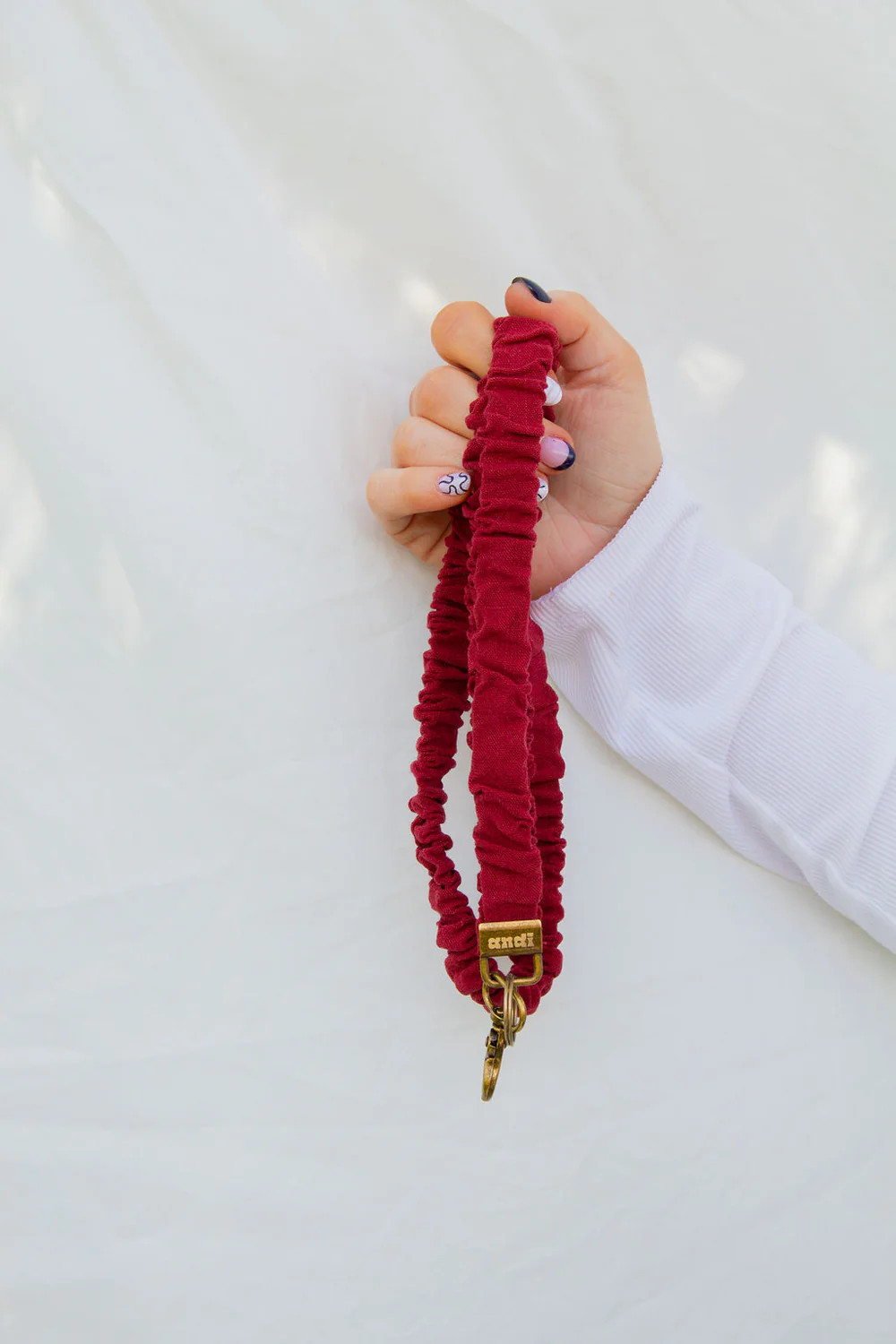Maroon Linen Lanyard | Shop Andi