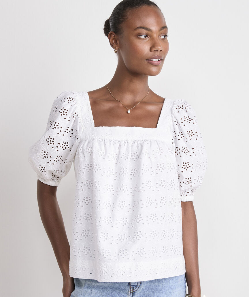 Serena Eyelet Top | vineyard vines
