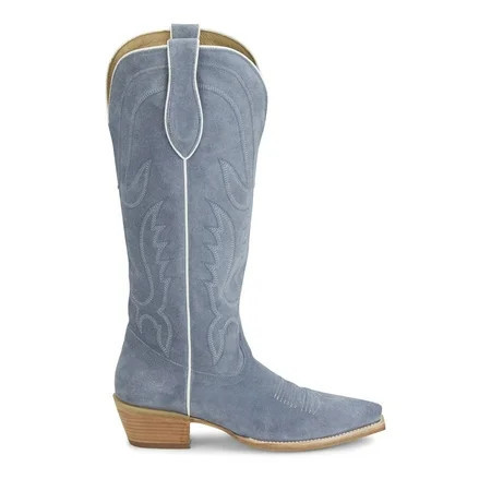 Tony Lama Womens Liz Embroidered Suede Snip Toe Cowboy Tall Boots | Walmart (US)
