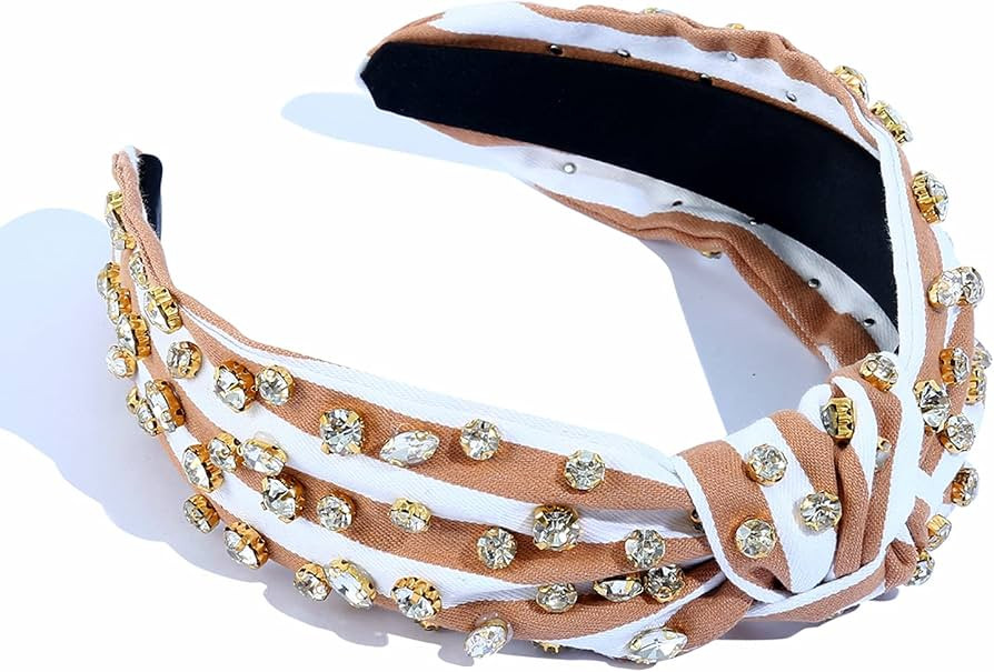 FEDANS Women Knotted Denim Jeweled Headband Embellished Top Hairband ladies Twist Bohemian Hair a... | Amazon (US)