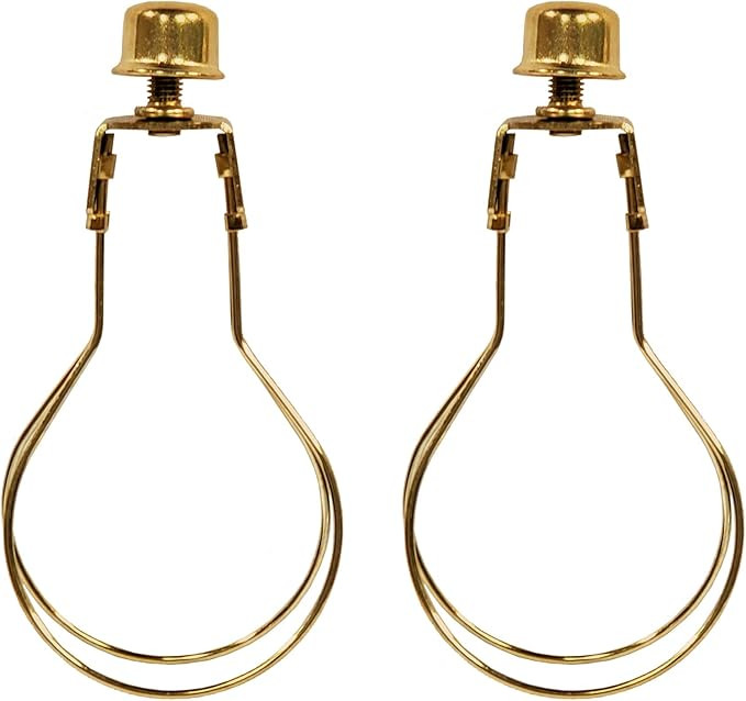 Royal Designs, Inc. CL-2001-BR-2 Heavy Duty Lampshade Clip Adapter with Finial for Round Light Bu... | Amazon (US)