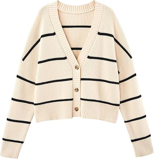 LILLUSORY Women's Cropped Cardigan Oversized Button Sweaters 2025 Fall Trendy Knit Dressy Fashion... | Amazon (US)