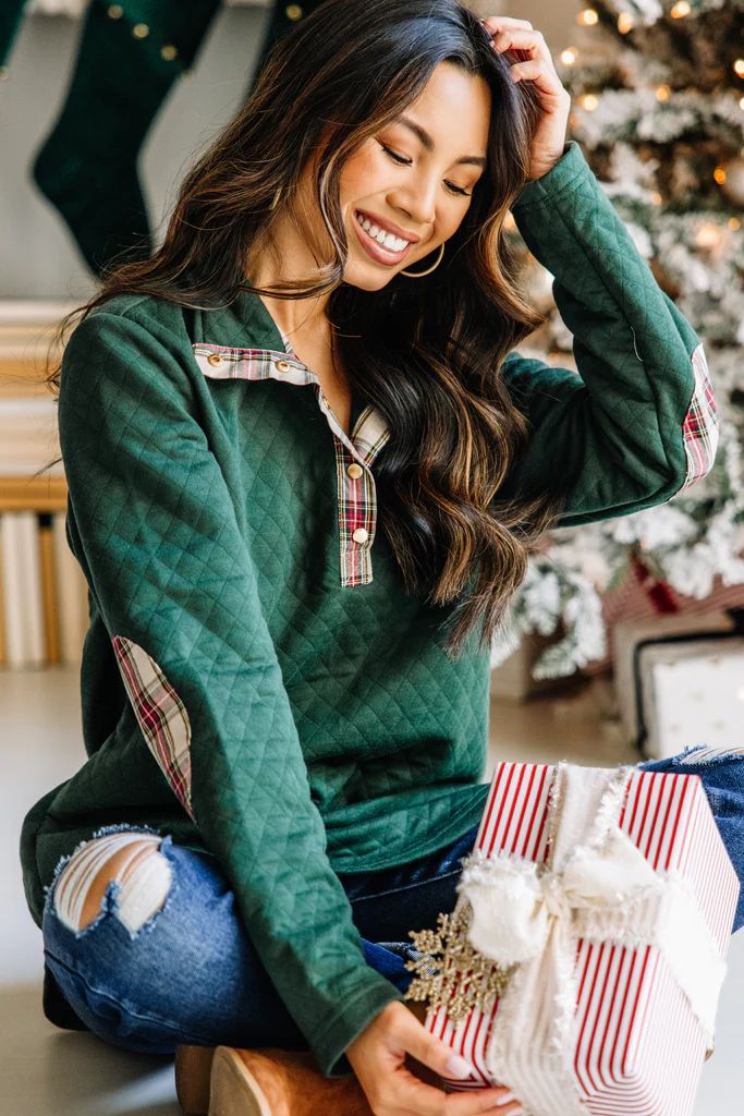 Out And About Green Quilted Pullover | The Mint Julep Boutique
