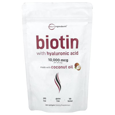 Micro Ingredients Biotin with Hyaluronic Acid, 365 Softgels | Target