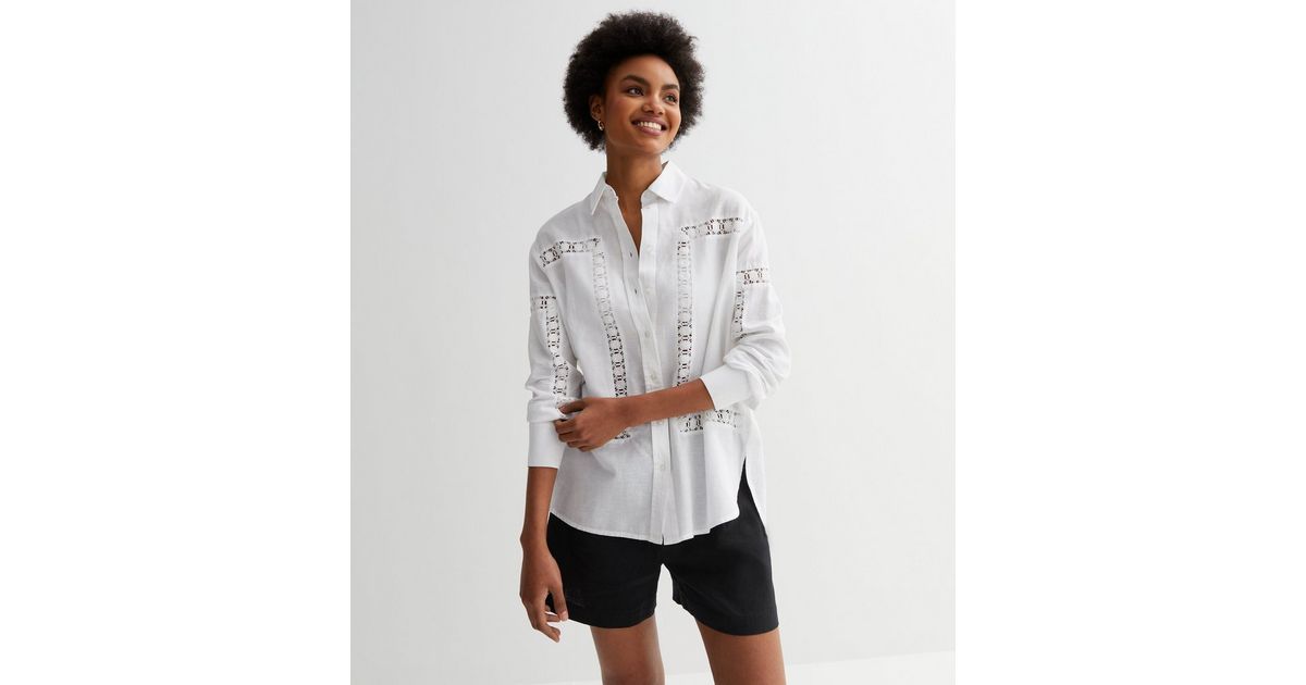 White Lace Insert Shirt
						
						Add to Saved Items
						Remove from Saved Items | New Look (UK)