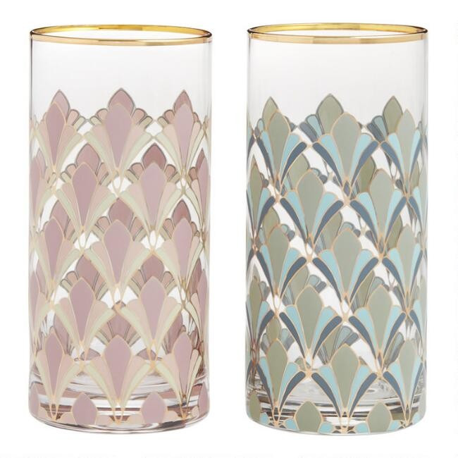 Art Deco Gable Highball Glasses Set of 2 | World Market