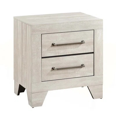 Contemporary Gray Oak Finish Nightstand with 2 Drawers, Durable and Stylish Bedroom Furniture for Modern Homes | Wayfair North America