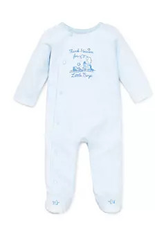 Little Me Baby Boys Blue Thank Heaven For Little Boys Footie | Belk
