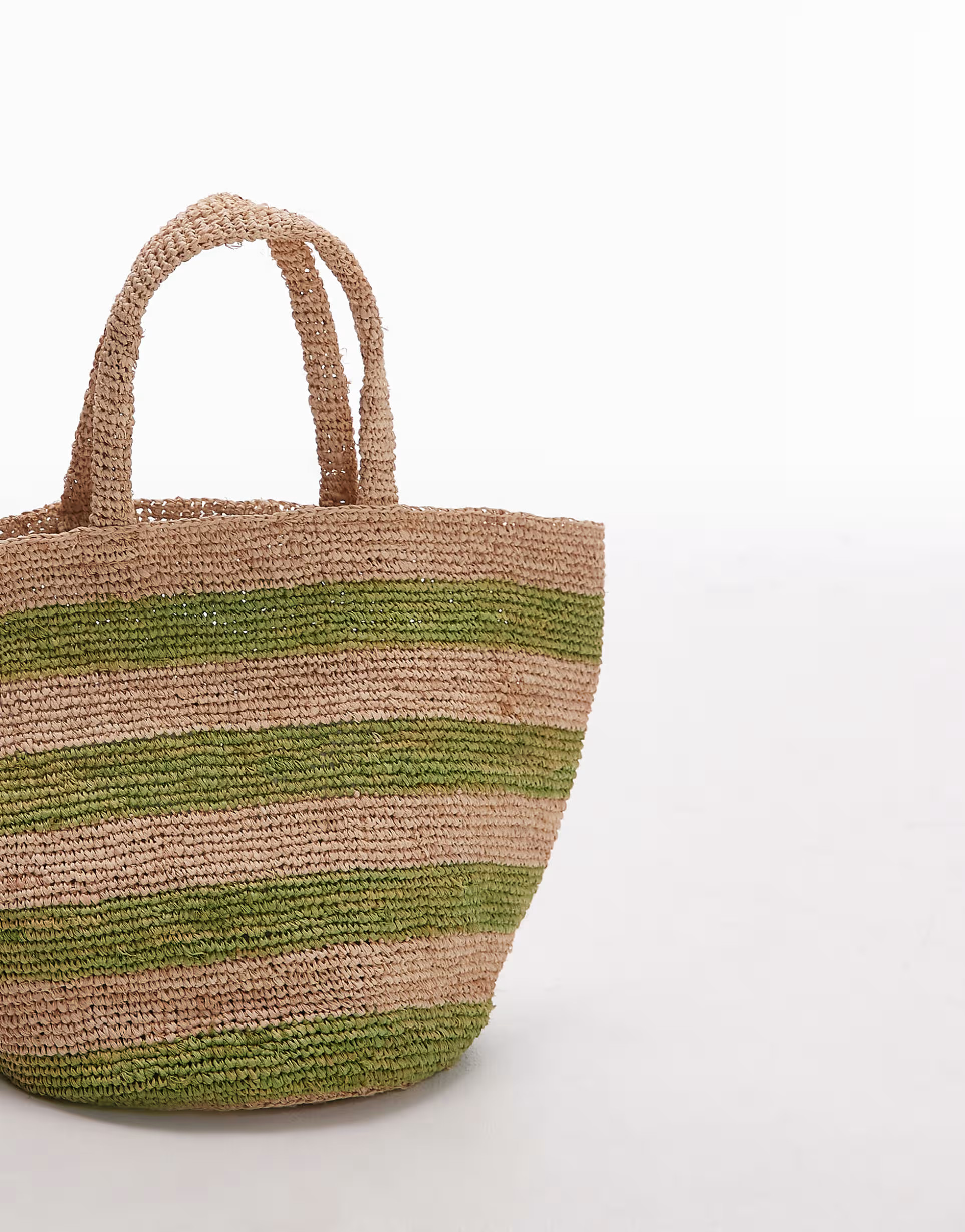 Topshop Goldie stripe straw bag in green stripe | ASOS (Global)