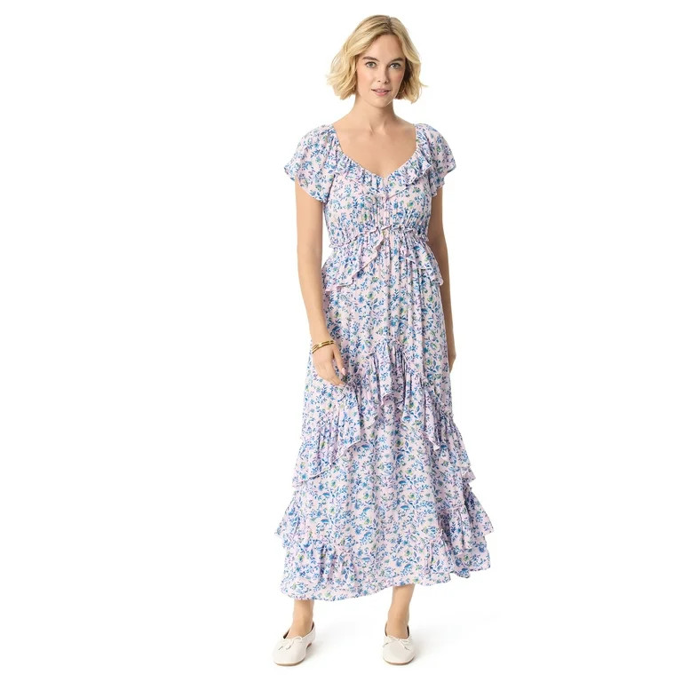 Jessica Simpson Women's Ember Maxi Ruffle Dress, Sizes XS-XL | Walmart (US)