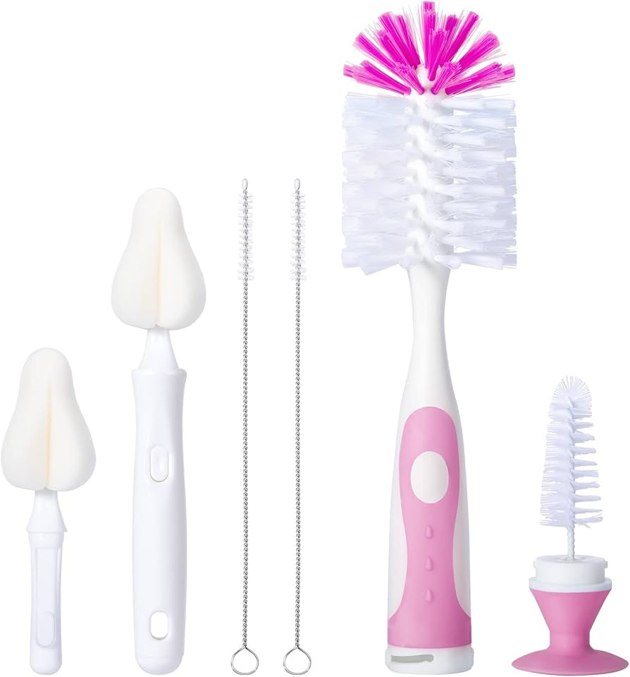 Baby Bottle Brush Set with Nipple Cleaner and Suction, 10.2" Cleaning Brush and 6.5" Sponge Bottl... | Amazon (US)