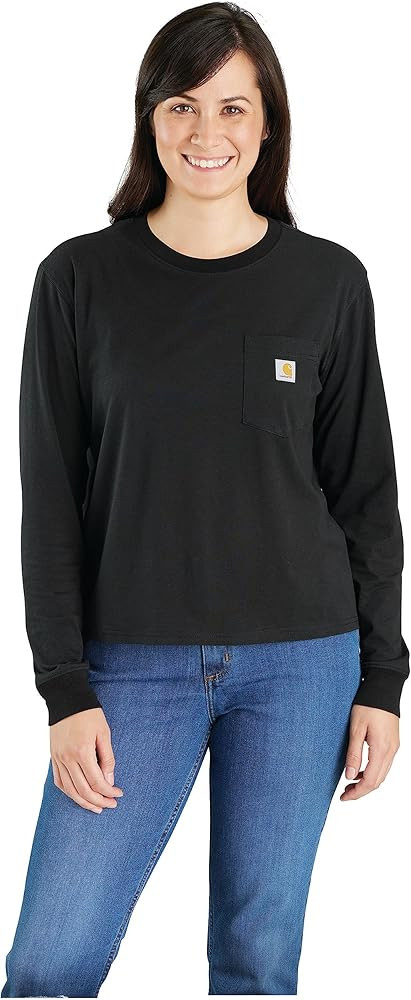 Carhartt Women's Tencel Fiber Series Loose Fit Long-Sleeve Pocket T-Shirt | Amazon (US)
